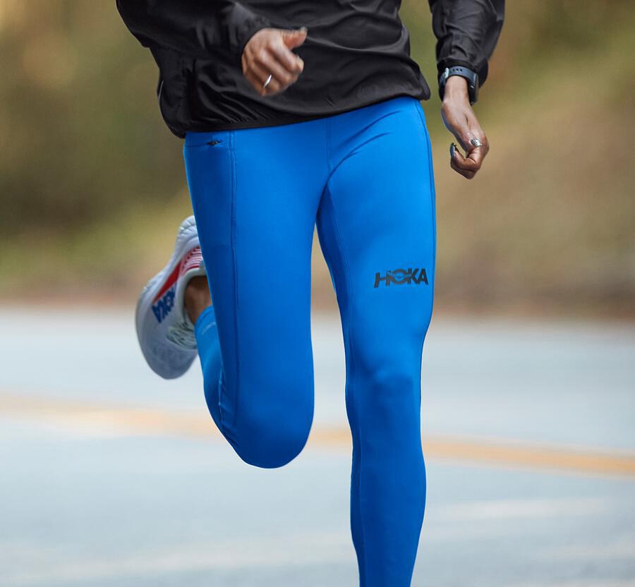 Hoka One One Broek Dames - Performance Crop Tight - Blauw - LR5126708